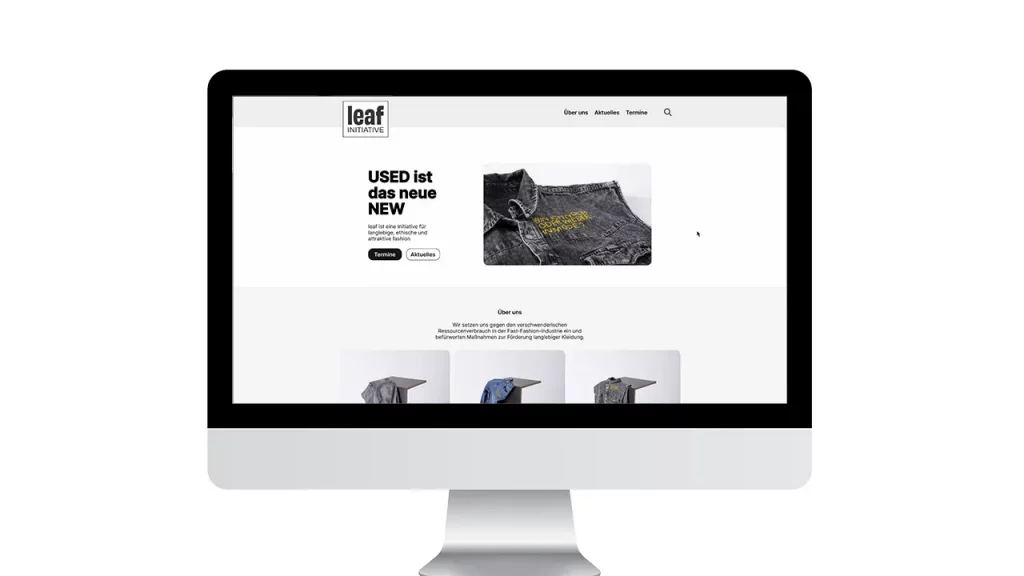 Projekt fiktive leaf Initiative Webseiten Dummy